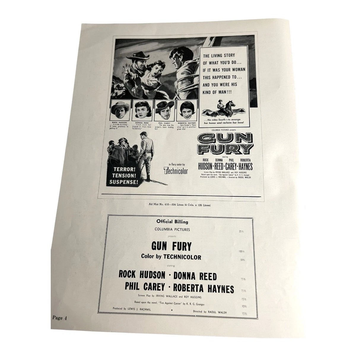 Vintage Movie Press Book Showmans Manual Gun Fury 1953