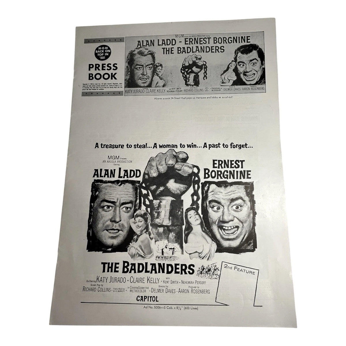 Vintage Movie Press Book Showmans Manual The Badlanders 1958