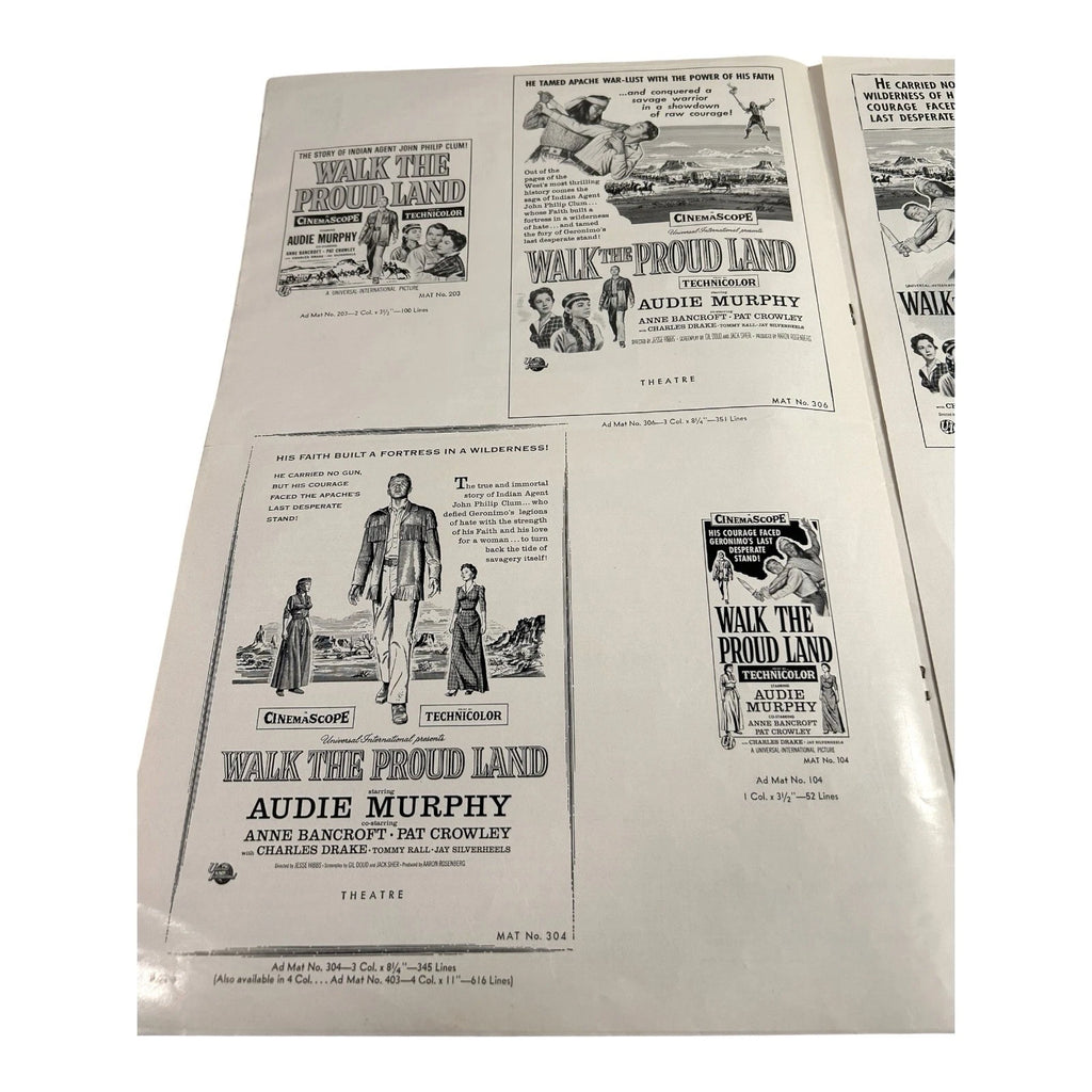 Vintage Movie Press Book Showmans Manual Walk The Proud Land 1956