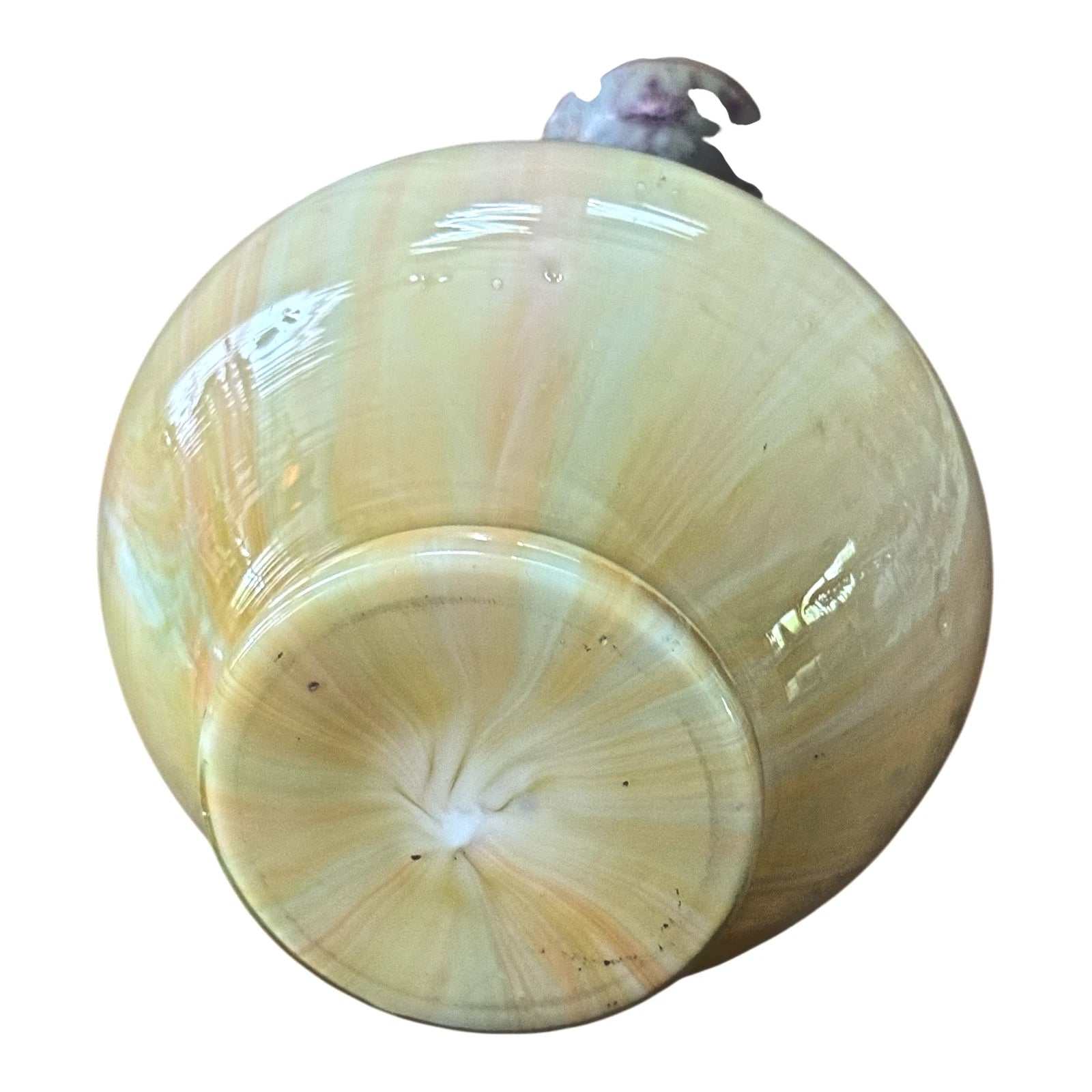 Antique Bohemian Enameled Marbled Opaline Art Glass Vase - Harrach Style