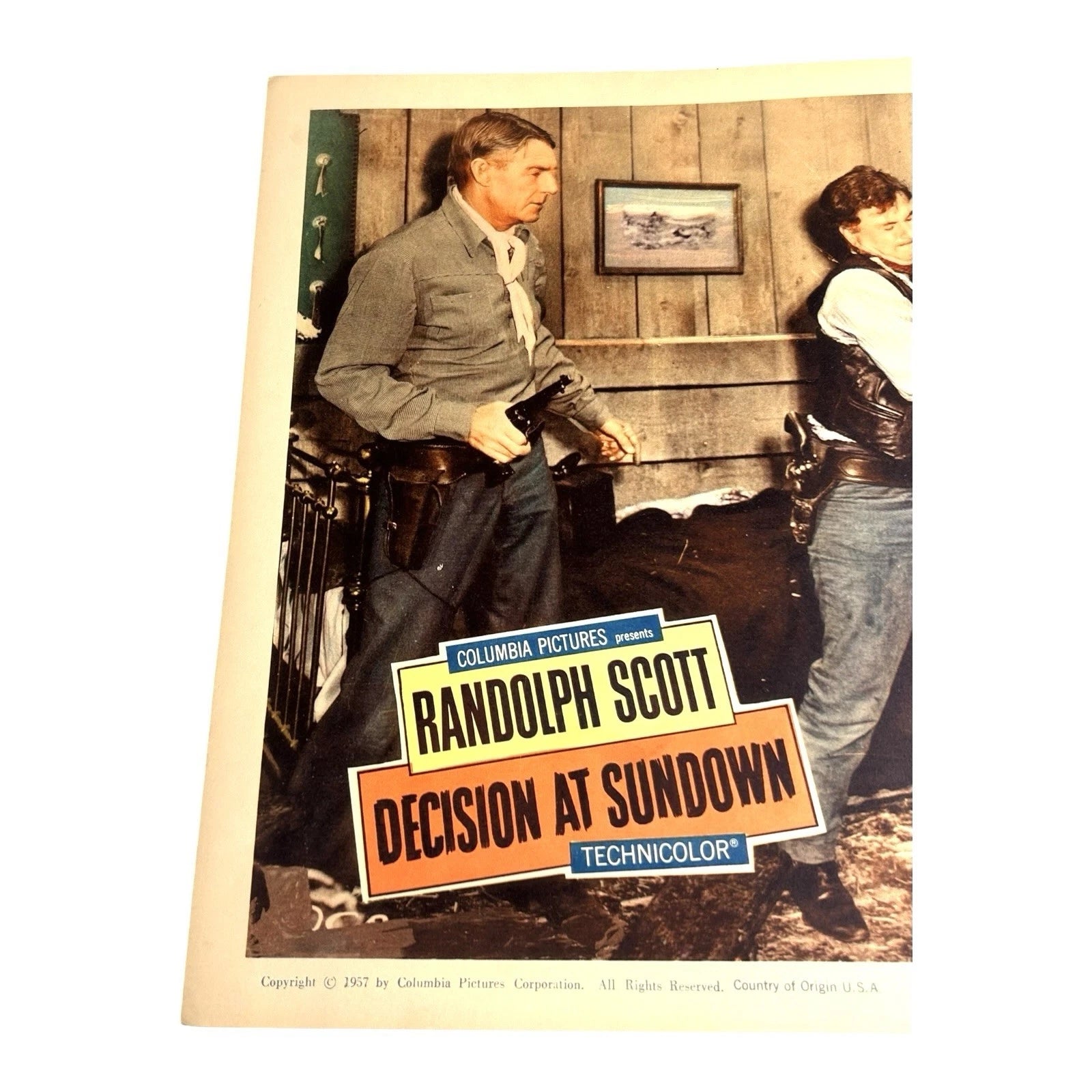 Vintage Western Movie Lobby Card Decision At Sundown 1957 (A)