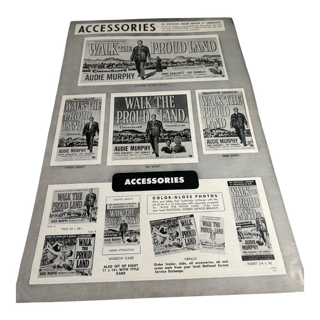 Vintage Movie Press Book Showmans Manual Walk The Proud Land 1956