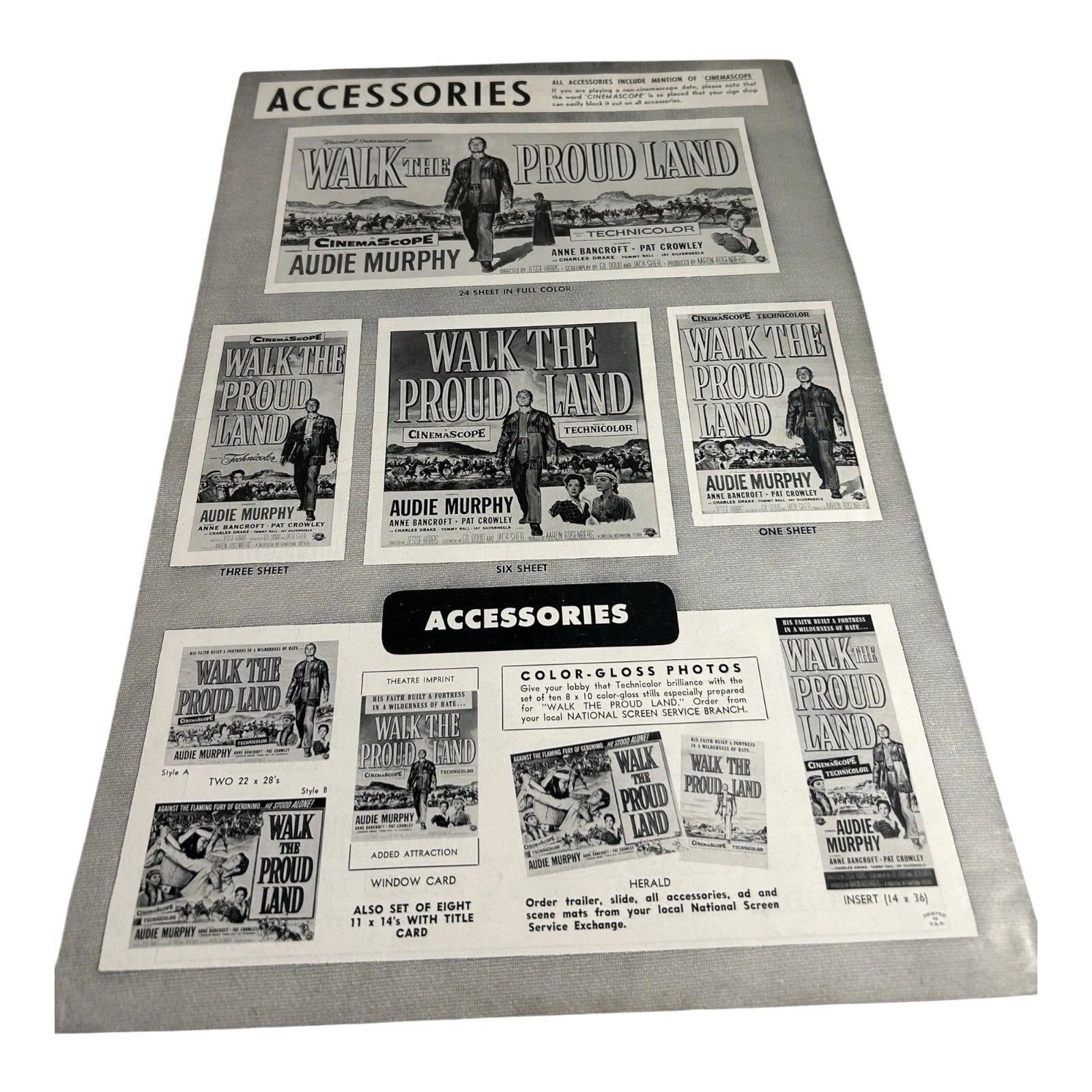 Vintage Movie Press Book Showmans Manual Walk The Proud Land 1956