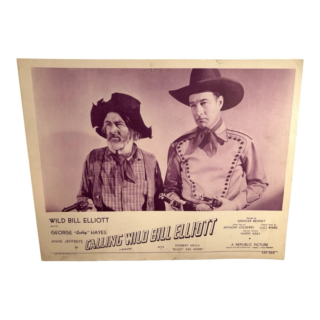 Vintage Western Movie Lobby Card Calling Wild Bill Elliott 1943