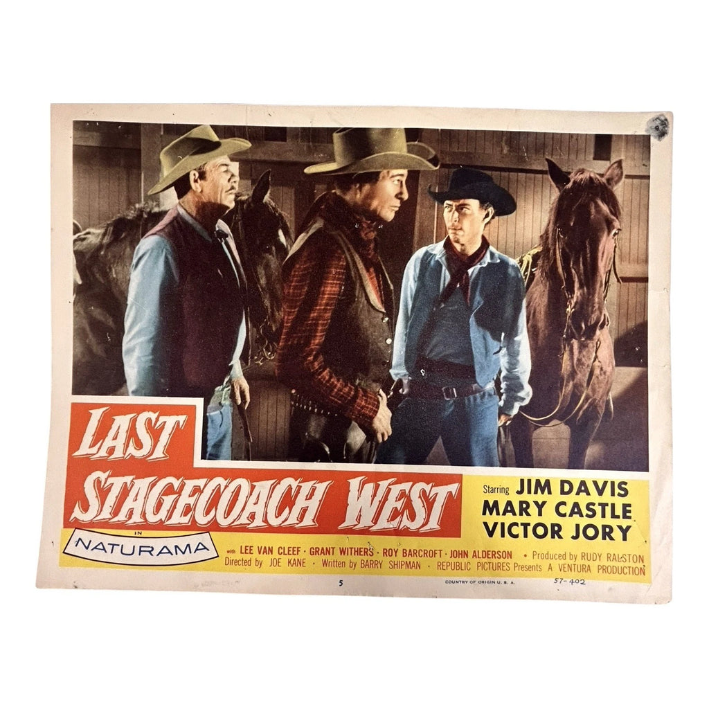 Vintage Western Movie Lobby Card Last Stagecoach West 1957