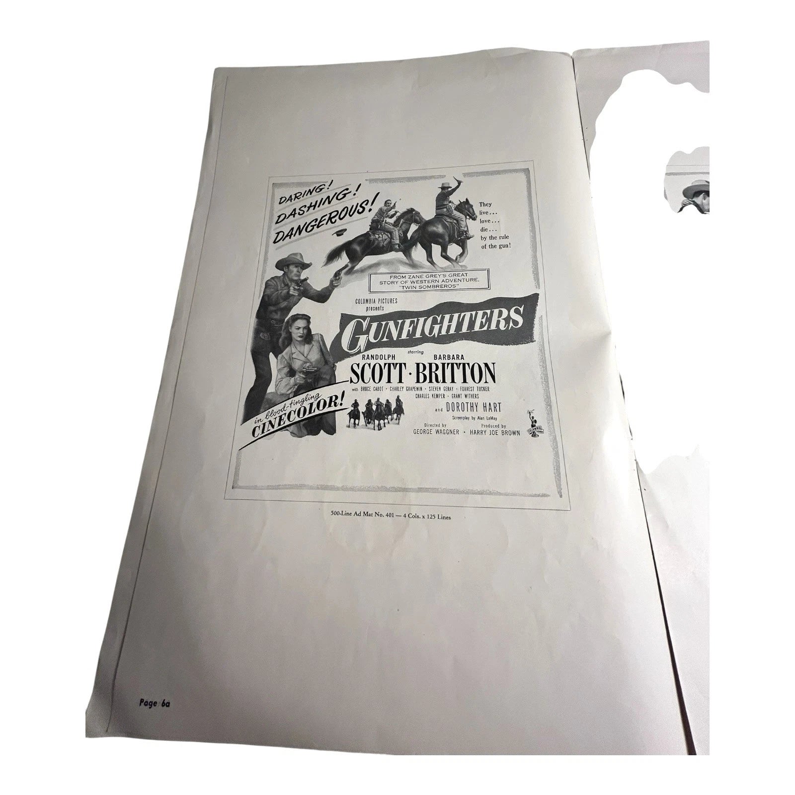 Vintage Movie Press Book Showmans Manual Gunfighters 1947