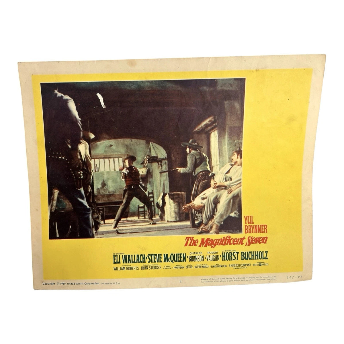 Vintage Western Movie Lobby Card The Magnificent Seven 1960 (D)