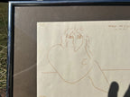 Vintage Framed  and Signed Original Drawing by Peter Max June 75
