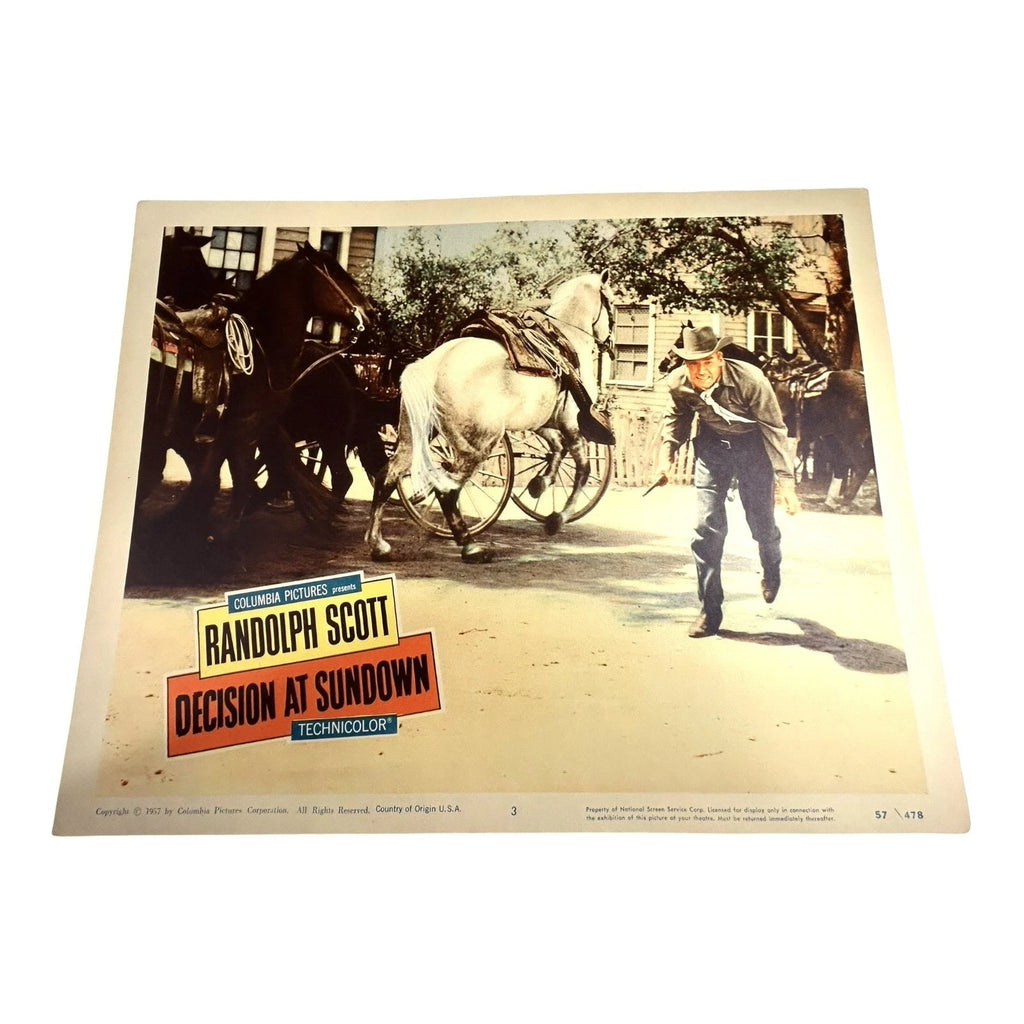 Vintage Western Movie Lobby Card Decision At Sundown 1957 (C)