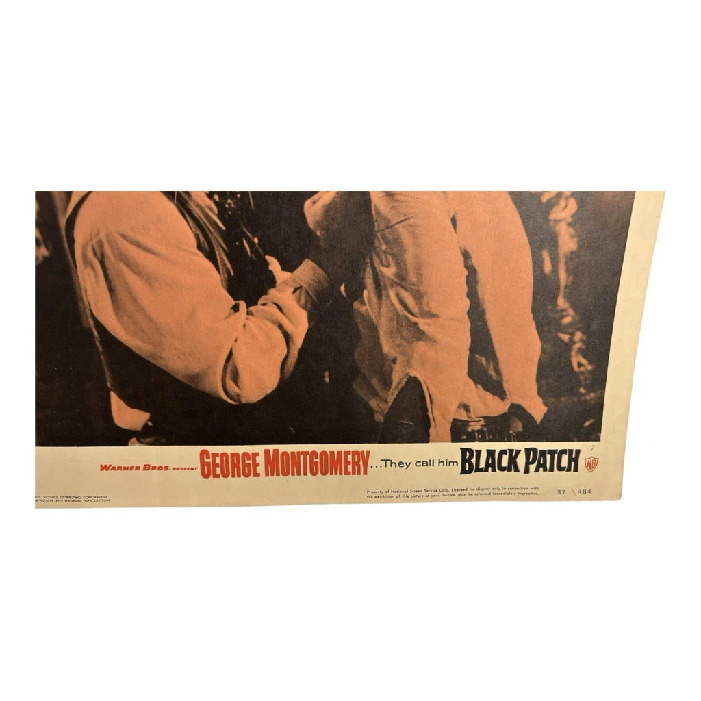 Vintage Western Movie Lobby Card Black Patch 1957