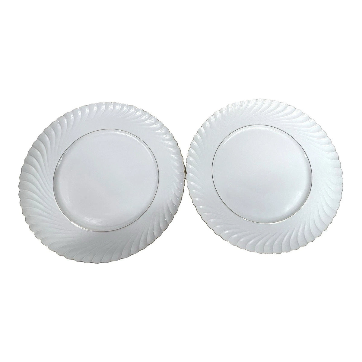 Vintage Set of Two Royal Tettau Bayreuth Gold Trim Dinner Plates Annette Pattern