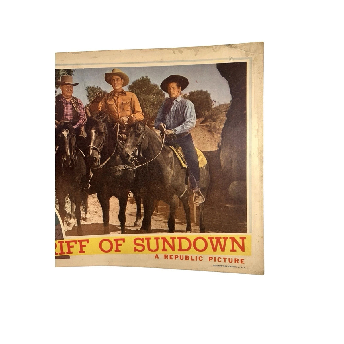 Vintage Western Movie Lobby Card Sheriff of Sundown 1944