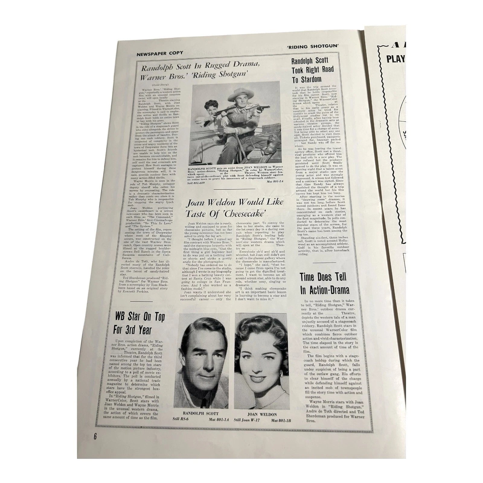 Vintage Movie Press Book Showmans Manual Riding Shotgun 1954