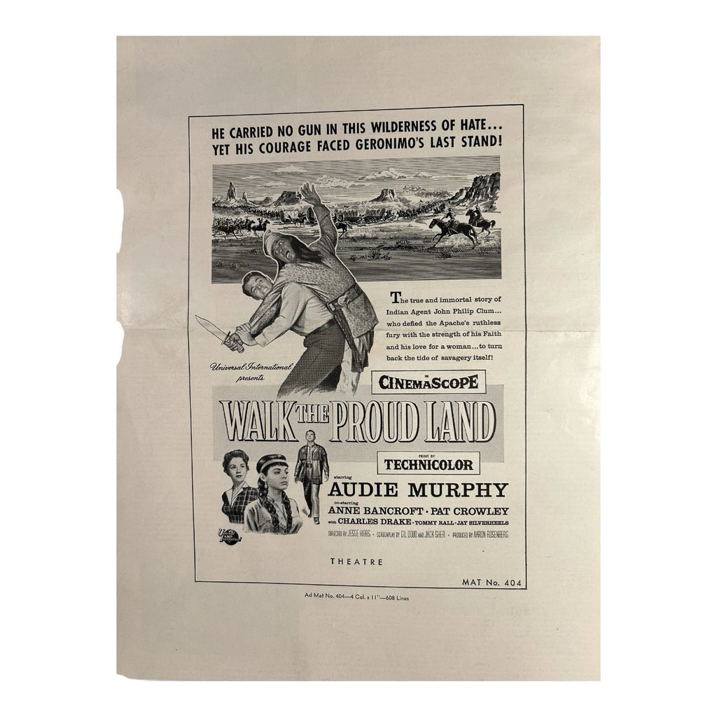 Vintage Movie Press Book Showmans Manual Walk The Proud Land 1956