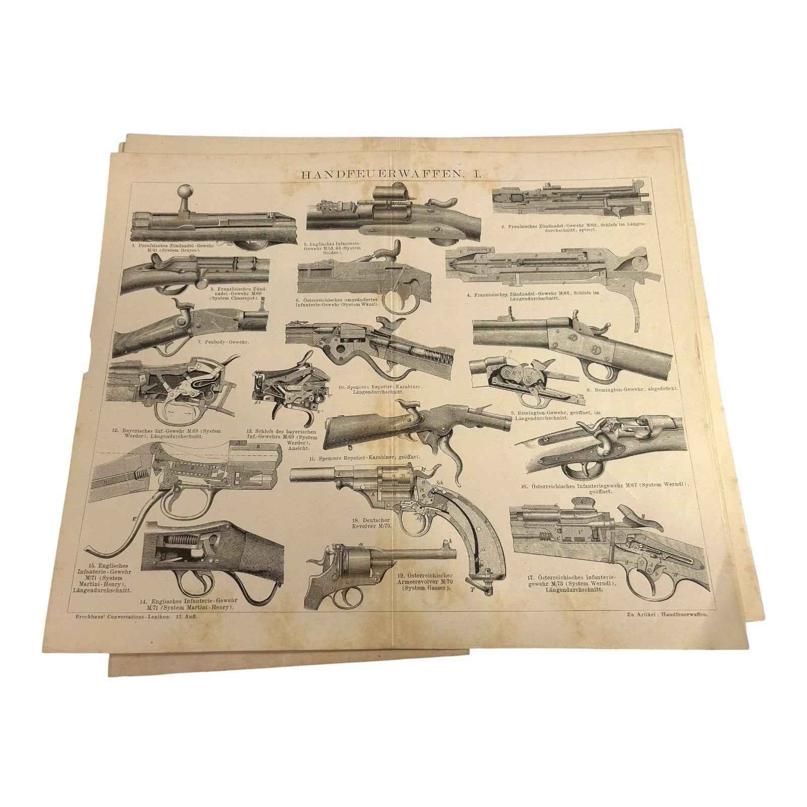 Antique Collection of Austro Hungary German Weapon Cannons Guns Prints