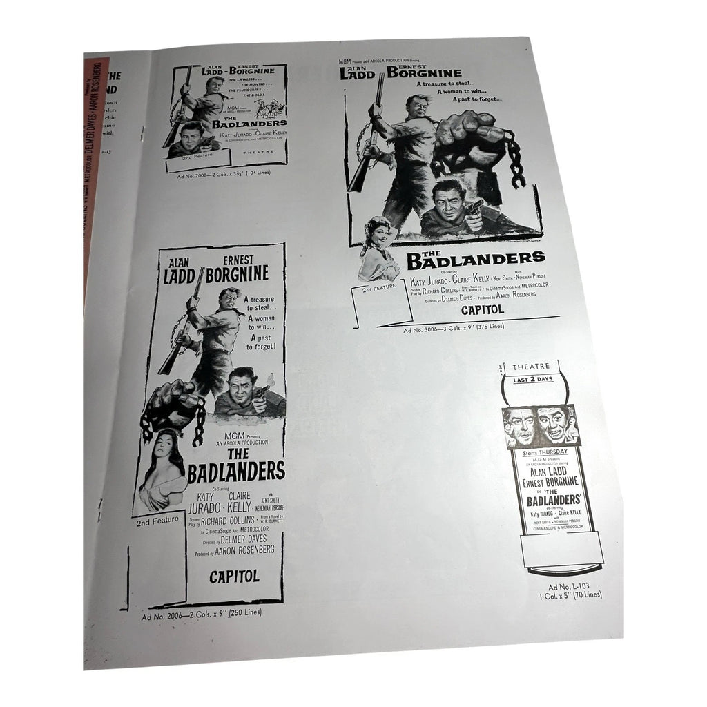 Vintage Movie Press Book Showmans Manual The Badlanders 1958