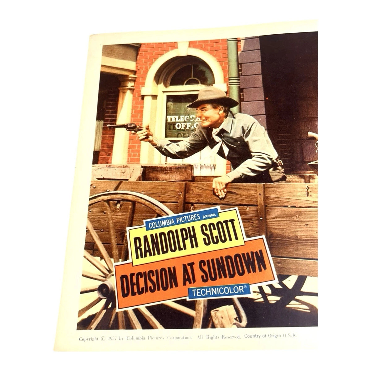 Vintage Western Movie Lobby Card Decision At Sundown 1957 (B)