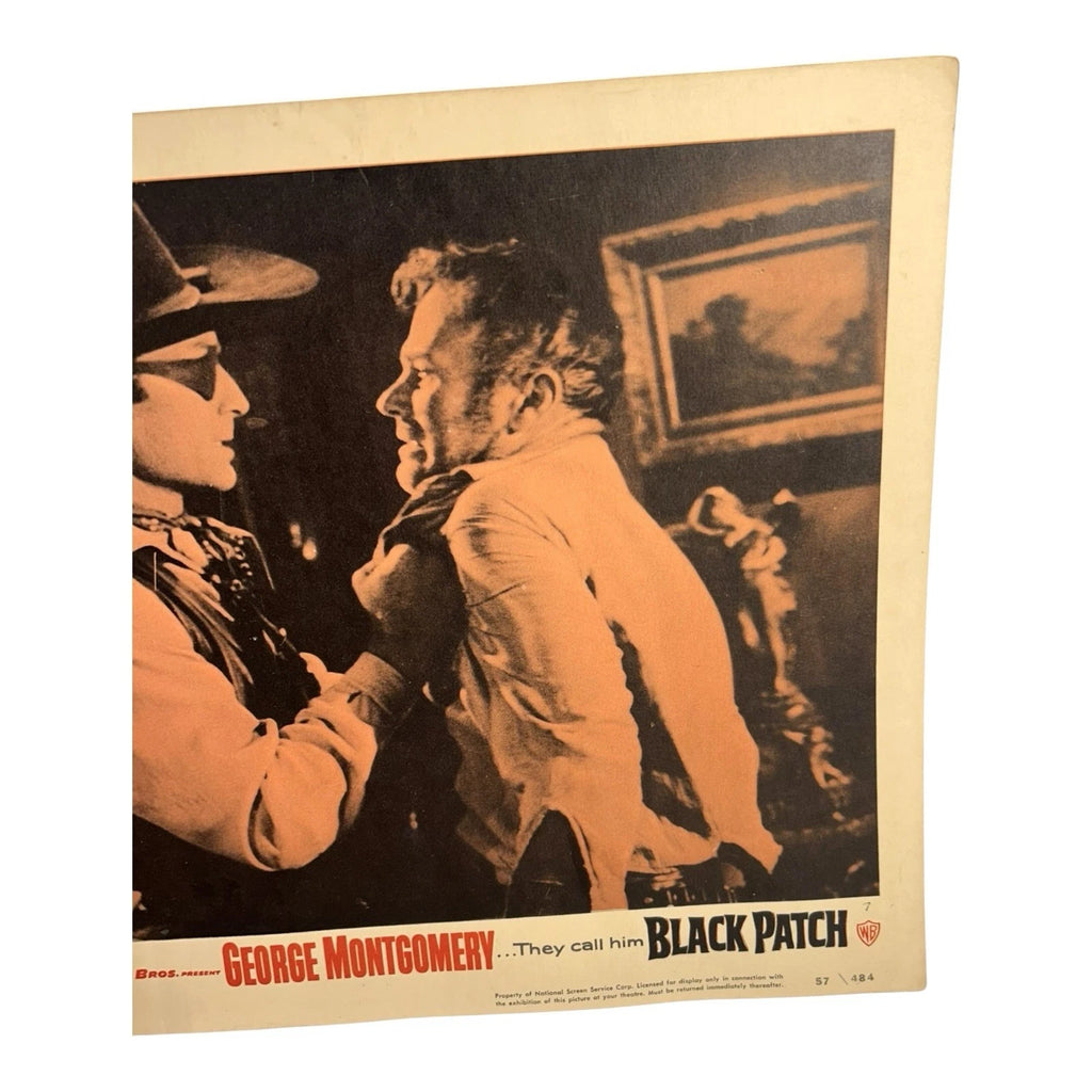 Vintage Western Movie Lobby Card Black Patch 1957