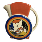 Vintage Clarice Cliff Style Jug Pitcher Huntley Cottage by Moorland Pottery