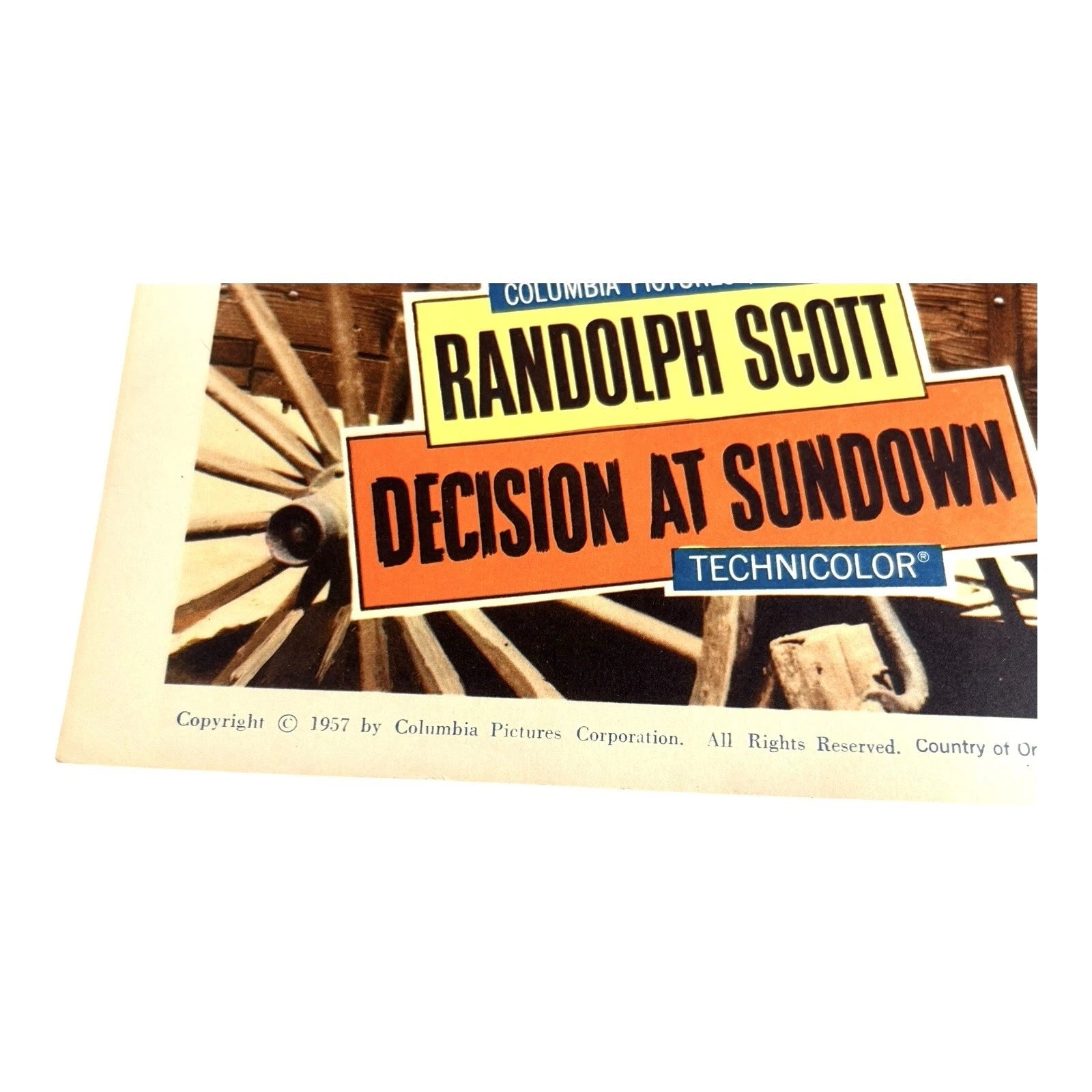 Vintage Western Movie Lobby Card Decision At Sundown 1957 (B)