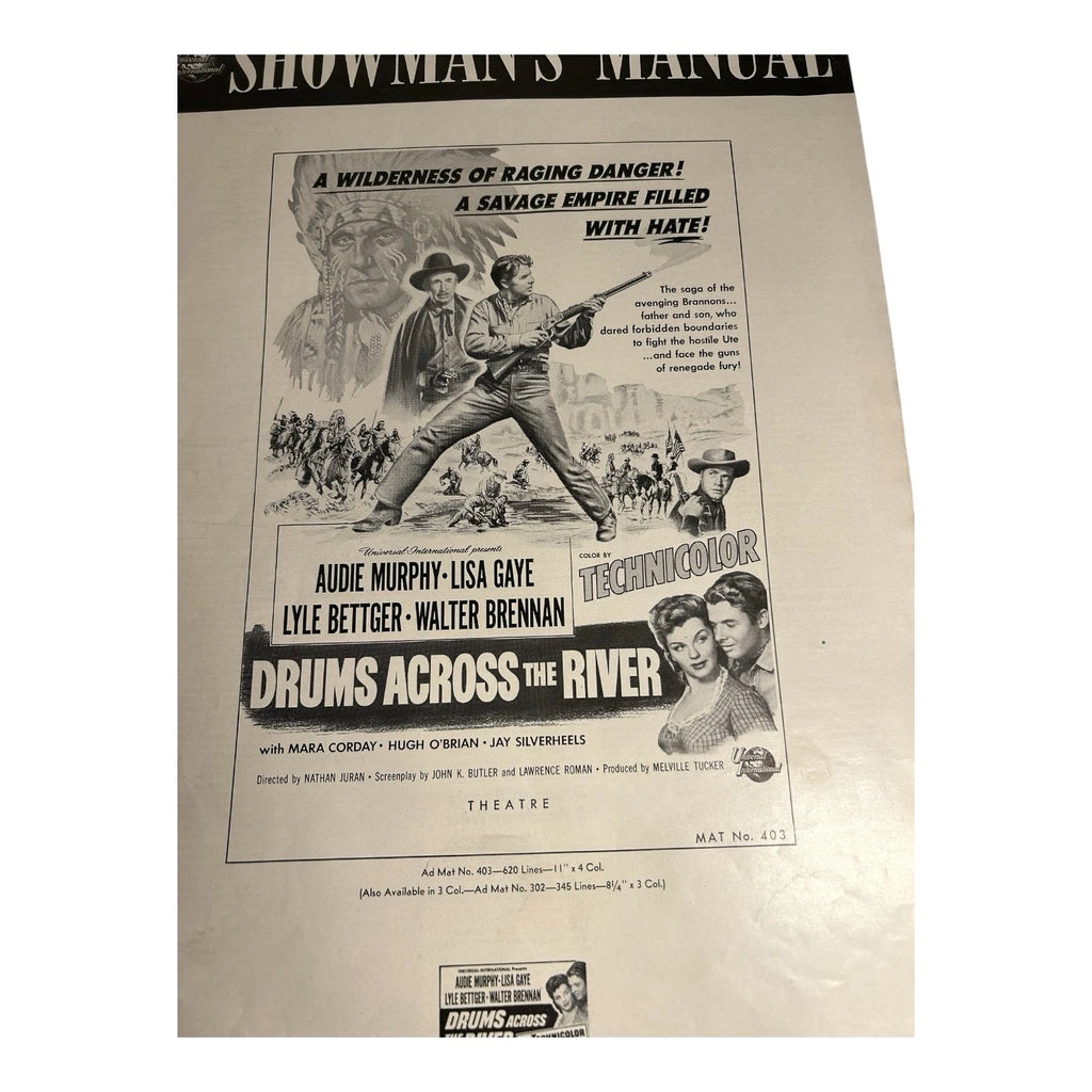 Vintage Movie Press Book Showmans Manual Drums Across The River 1954