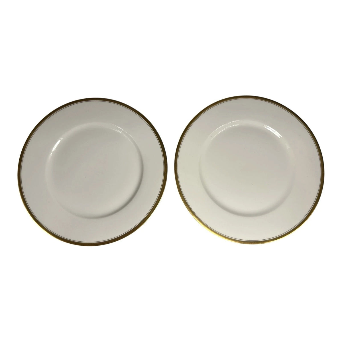 Vintage Set of Two 2 Limoges France Gold Rim Trim Lunch Plates