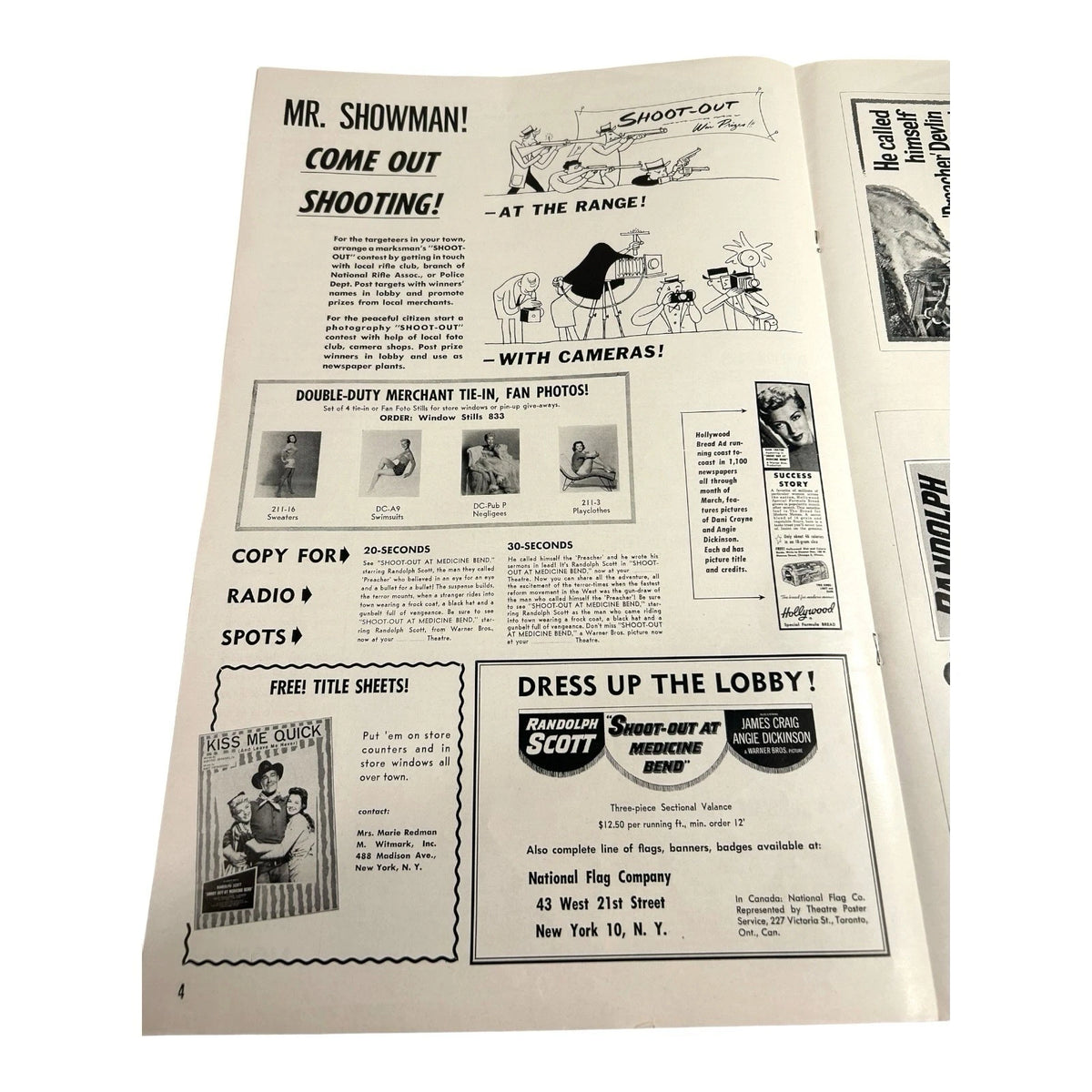 Vintage Movie Press Book Showmans Manual Shoot-Out At Medicine Bend 1957