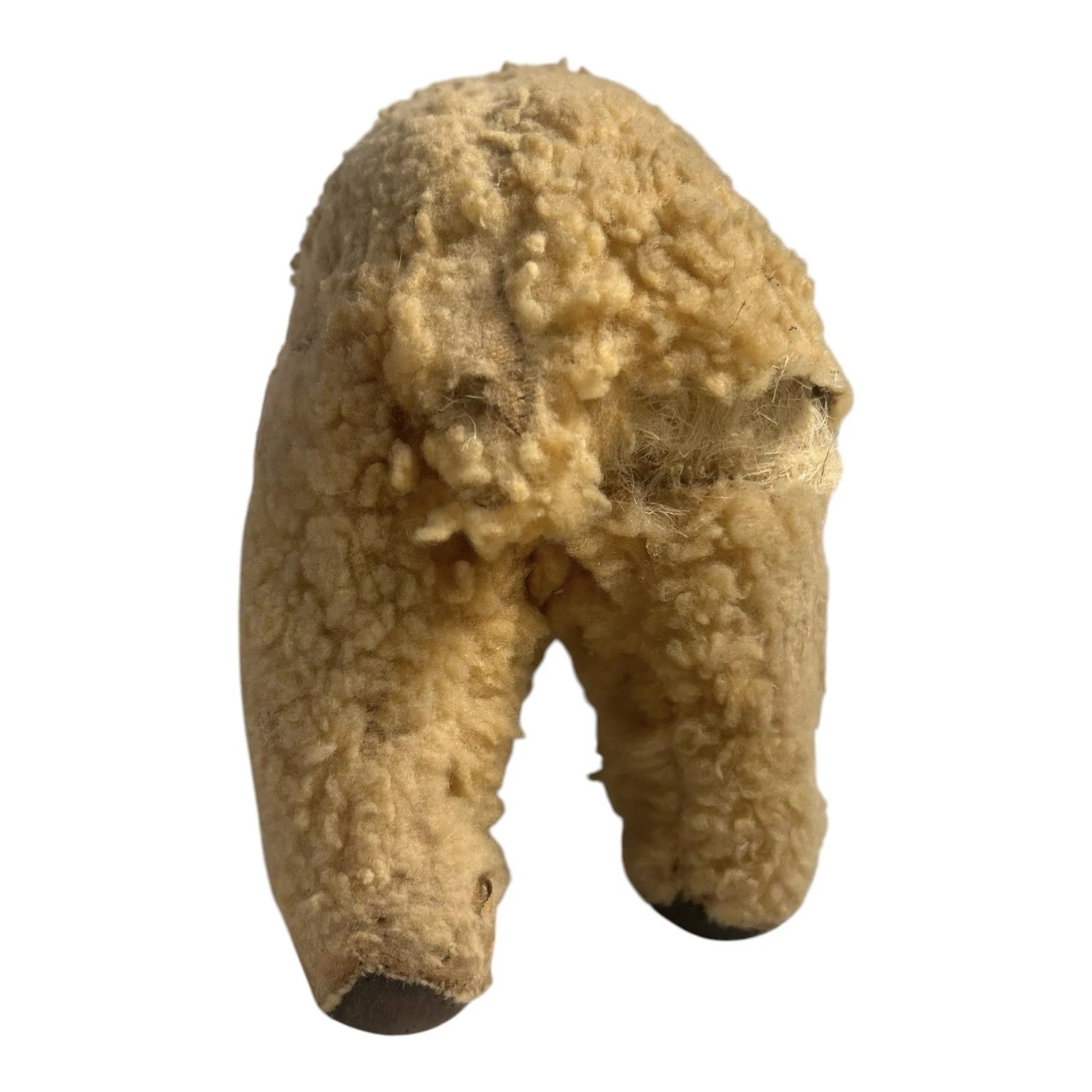 Antique Stuffed Toy Polar Bear with Leather Pads on Feet