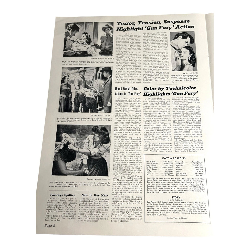 Vintage Movie Press Book Showmans Manual Gun Fury 1953