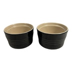 Vintage Set of 2 Black Le Creuset Ramekins Owned by Martha Stewart