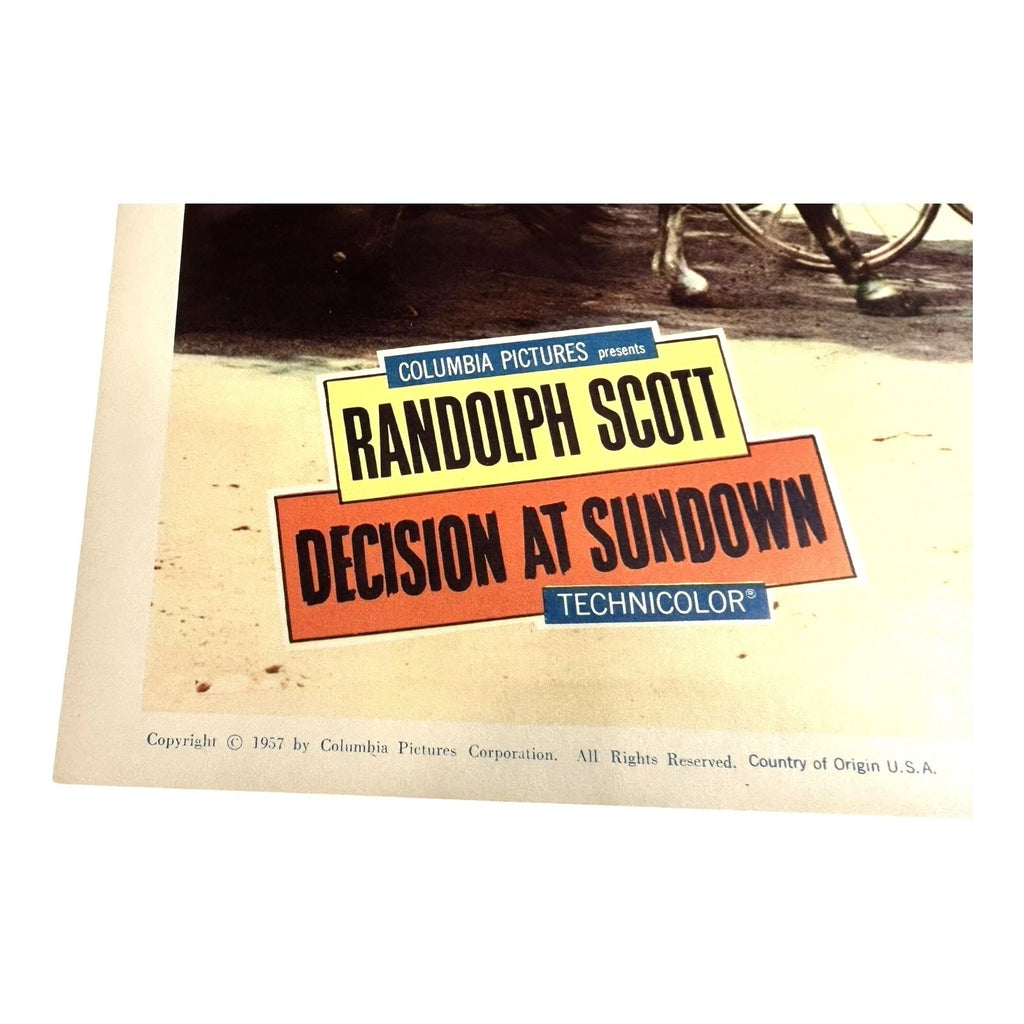 Vintage Western Movie Lobby Card Decision At Sundown 1957 (C)