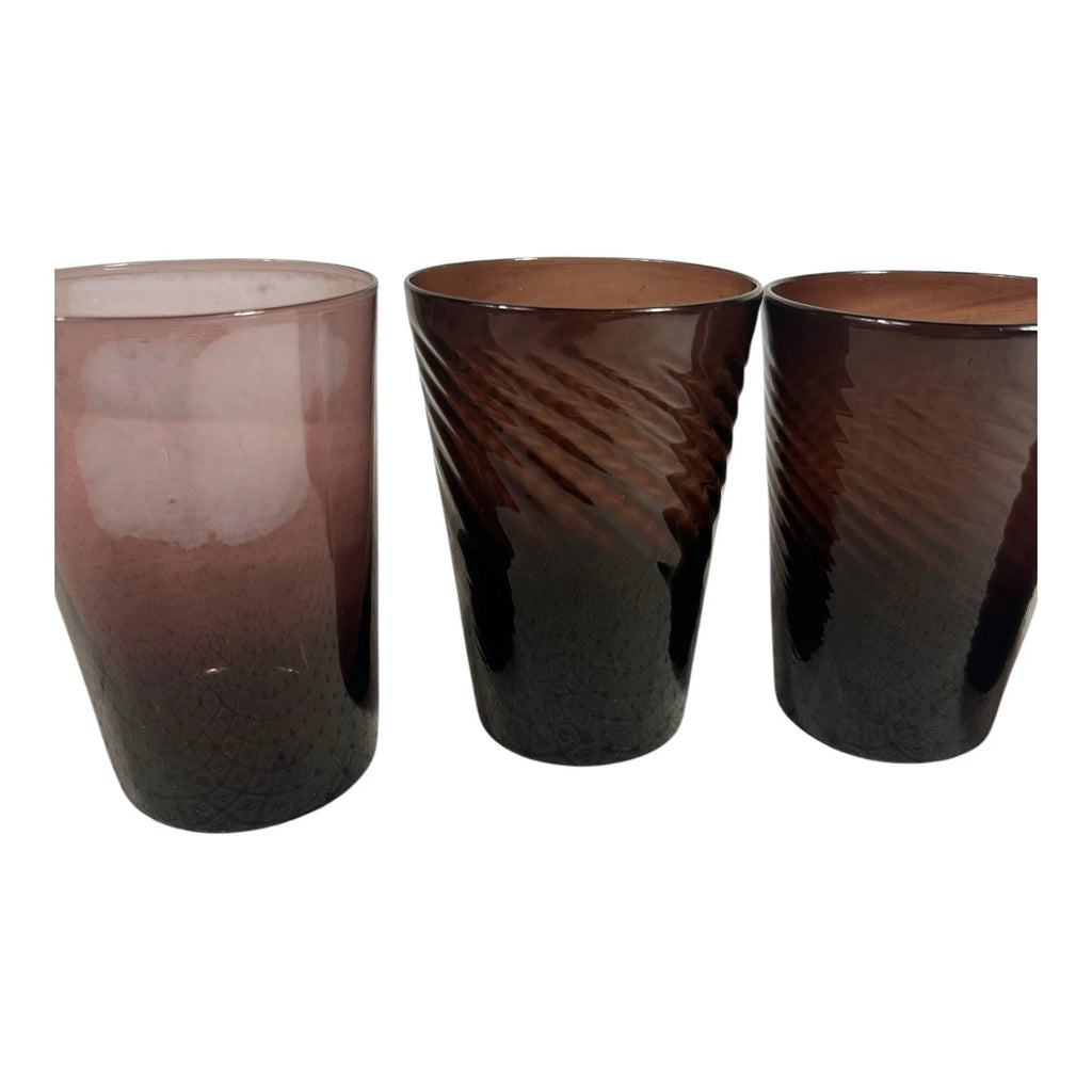 Vintage Lot 4 Amethyst Glass Drinking Glasses Tumblers Owned by Martha Stewart