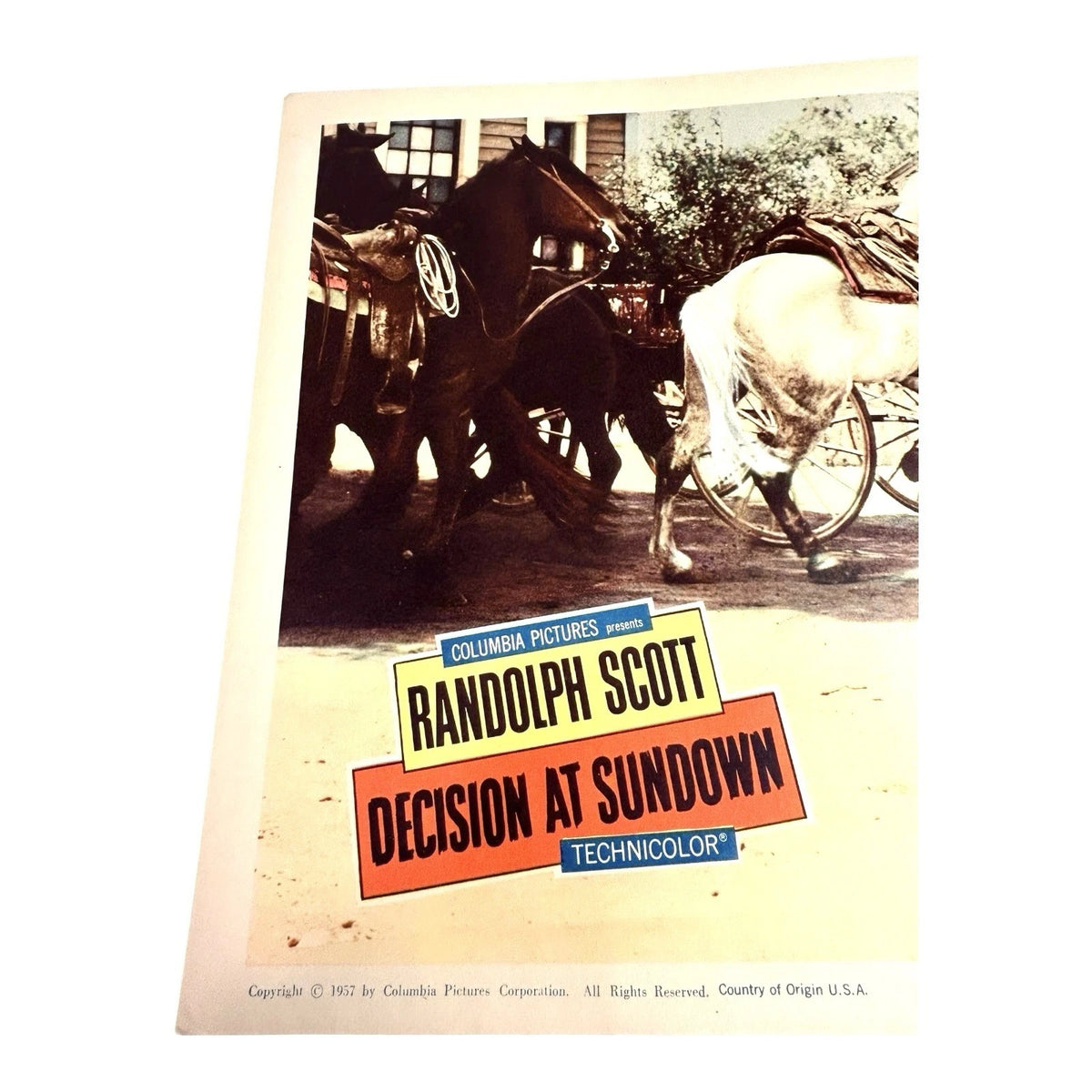 Vintage Western Movie Lobby Card Decision At Sundown 1957 (C)