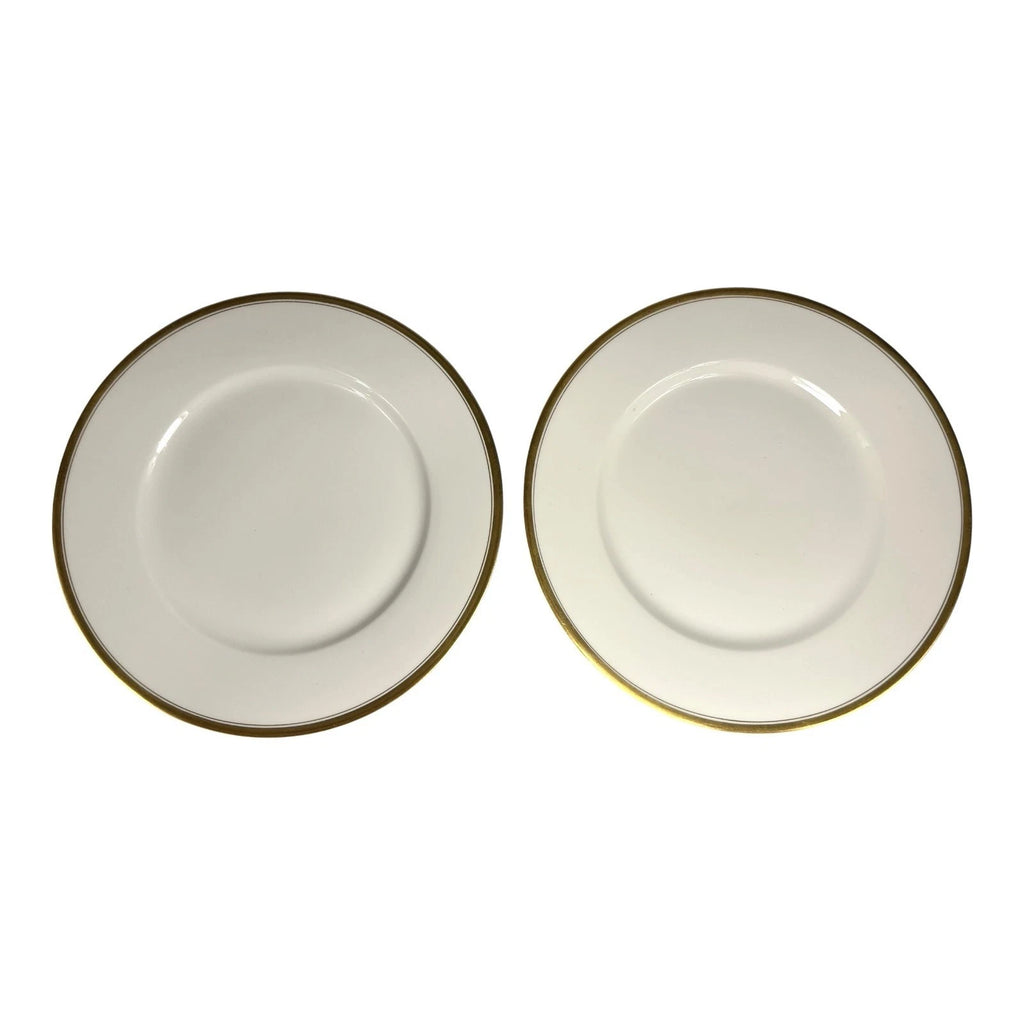Vintage Set of Two 2 Limoges France Gold Rim Trim Lunch Plates