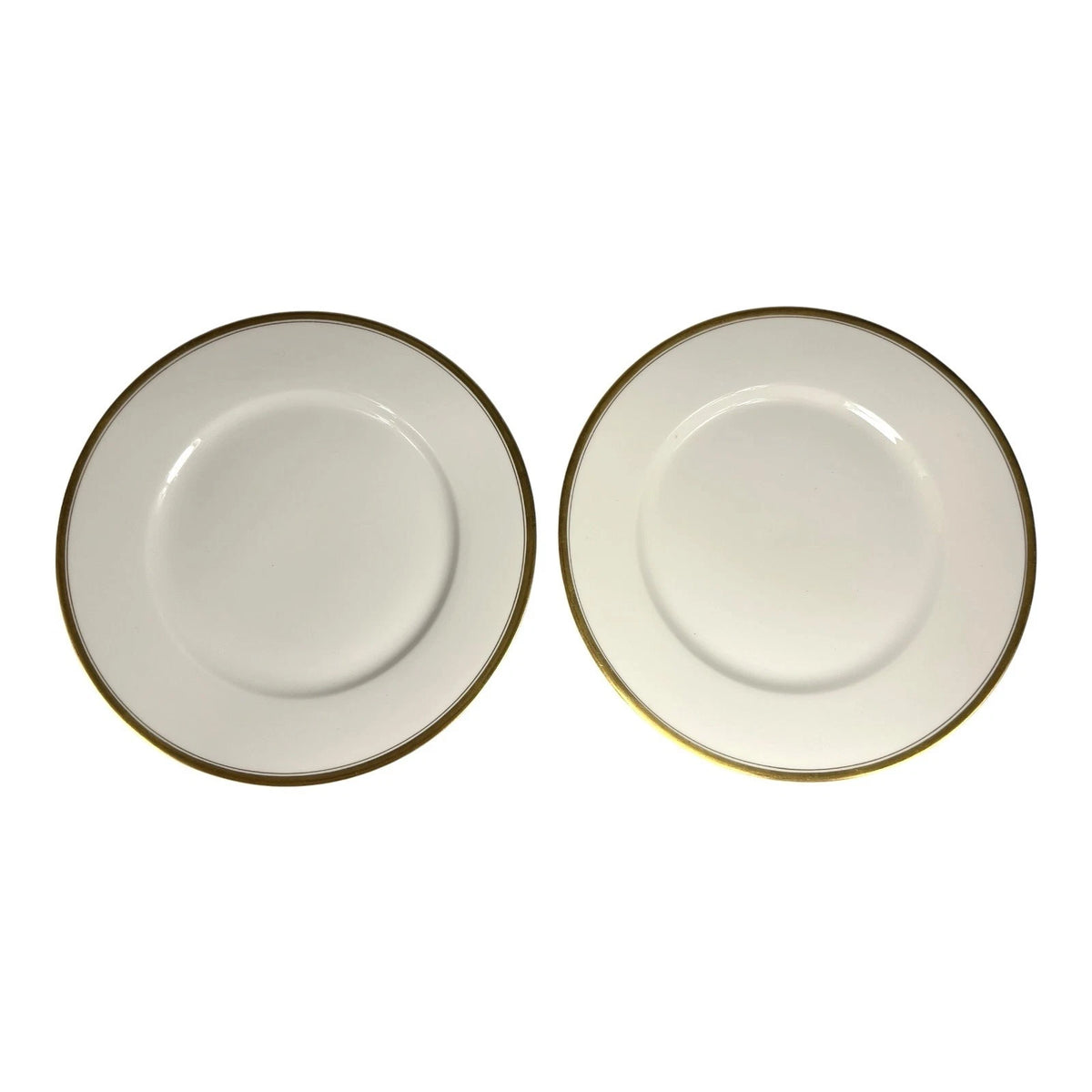 Vintage Set of Two 2 Limoges France Gold Rim Trim Lunch Plates