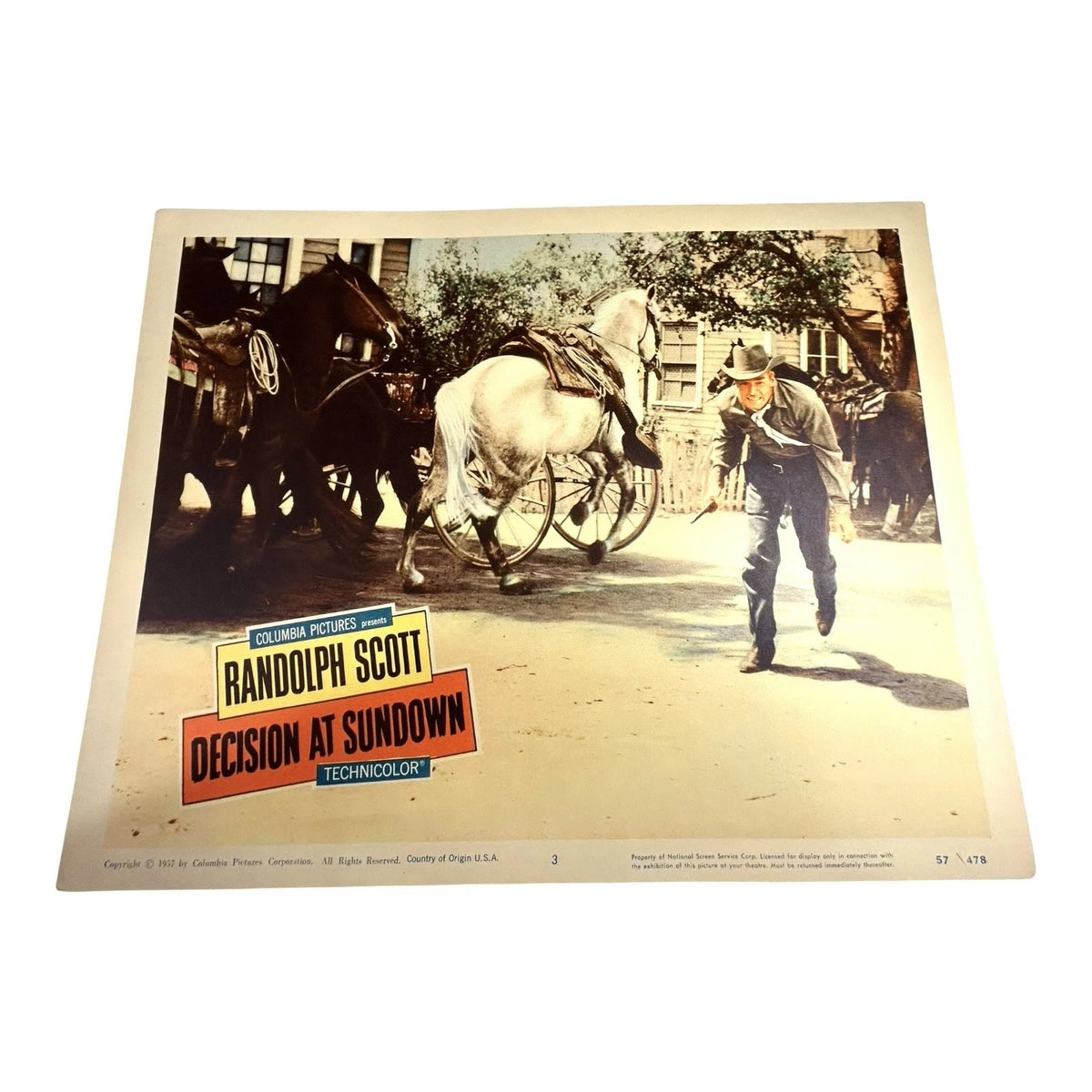 Vintage Western Movie Lobby Card Decision At Sundown 1957 (C)