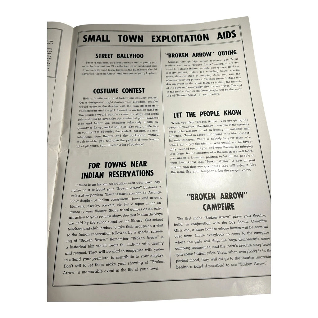 Vintage Movie Press Book Showmans Manual Broken Arrow 1950