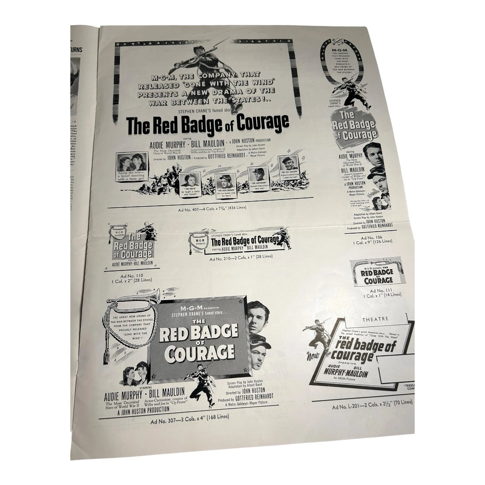 Vintage Movie Press Book Showmans Manual The Red Badge of Courage 1951 MGM
