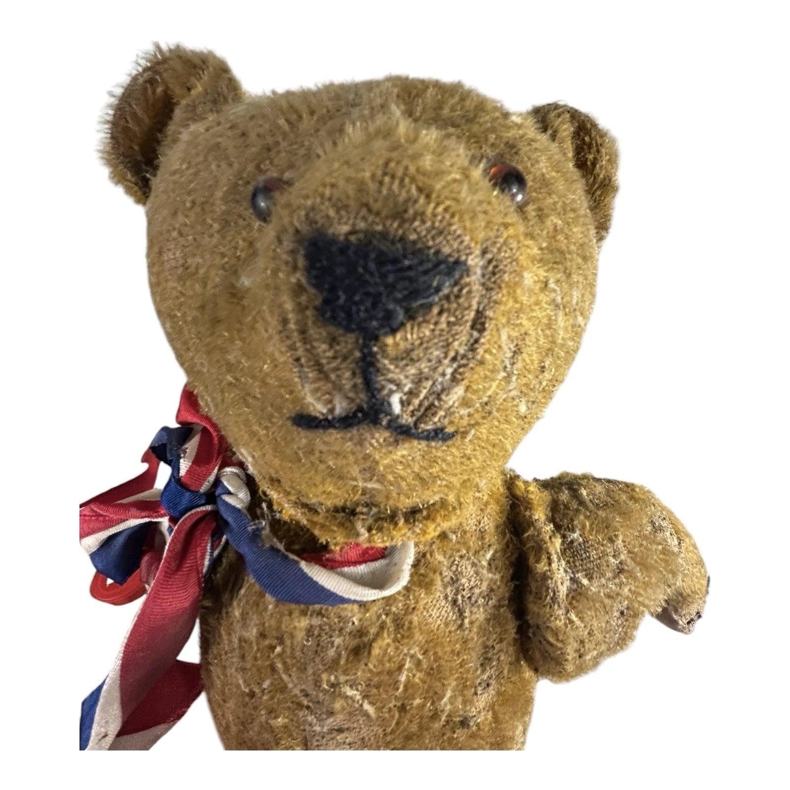 Antique Mohair Stuffed Teddy Bear with Jointed Arms Legs