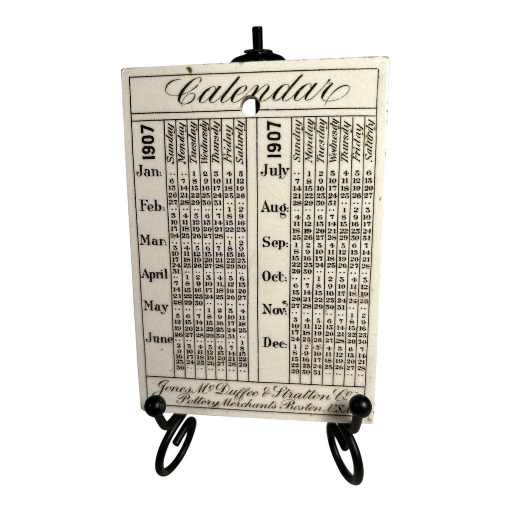 Antique Wedgwood 1907 Calendar Advertising Tile Harvard Stadium