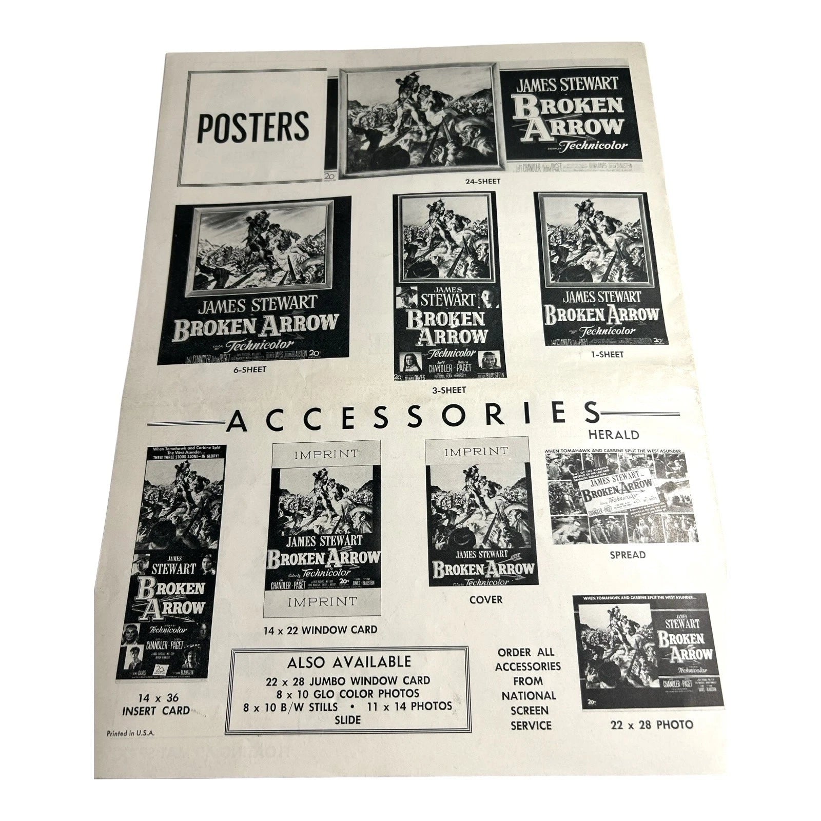 Vintage Movie Press Book Showmans Manual Broken Arrow 1950