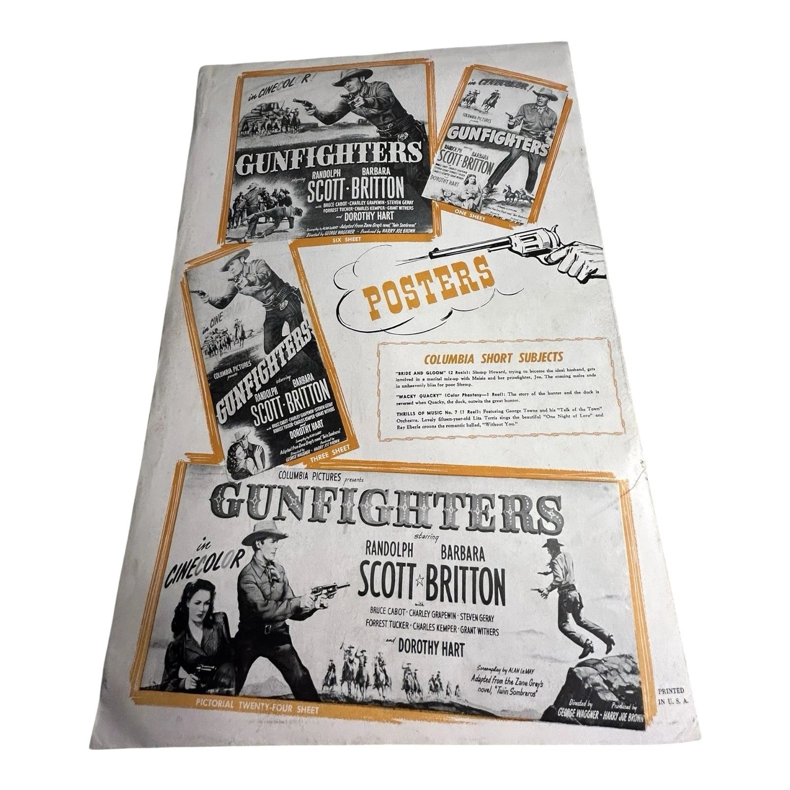 Vintage Movie Press Book Showmans Manual Gunfighters 1947