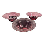 Vintage Set of 3 Cranberry Glass Bowls Owned by Martha Stewart