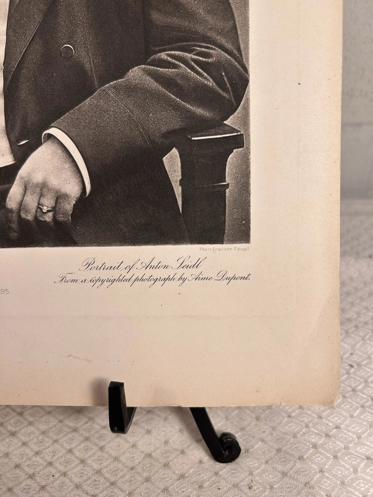 Antique Original Photograph Photogravure Portrait of Anton Seidl 1895