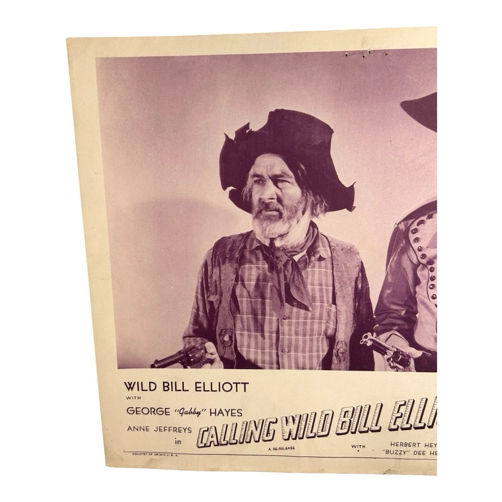 Vintage Western Movie Lobby Card Calling Wild Bill Elliott 1943