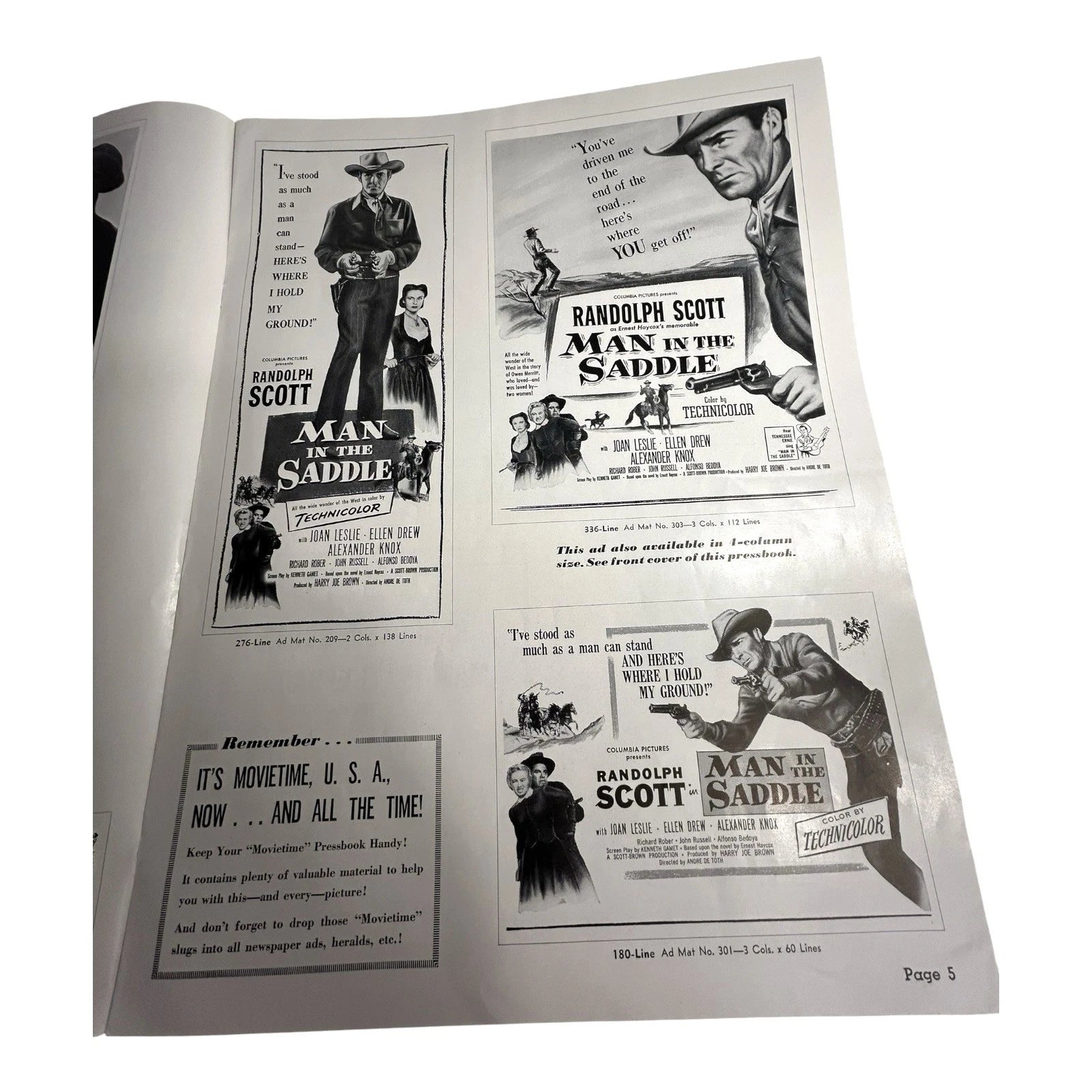 Vintage Movie Press Book Showmans Manual Man In The Saddle 1951