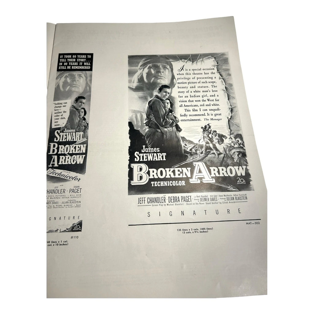 Vintage Movie Press Book Showmans Manual Broken Arrow 1950