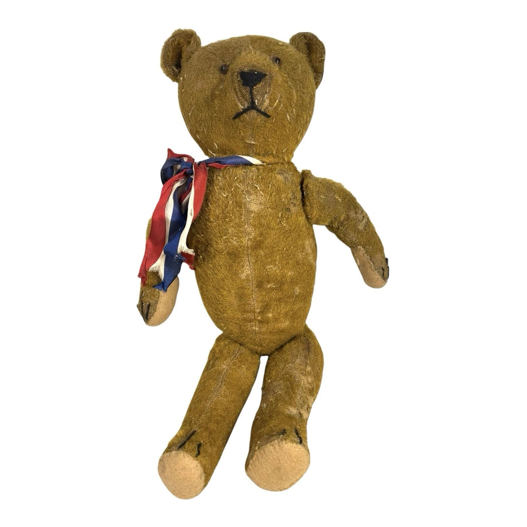 Antique Mohair Stuffed Teddy Bear with Jointed Arms Legs