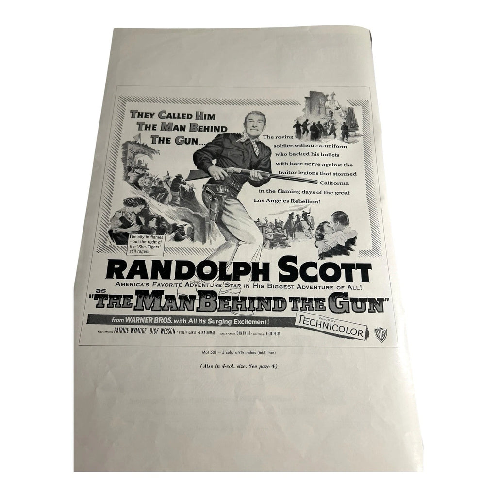 Vintage Movie Press Book Showmans Manual The Man Behind The Gun 1953