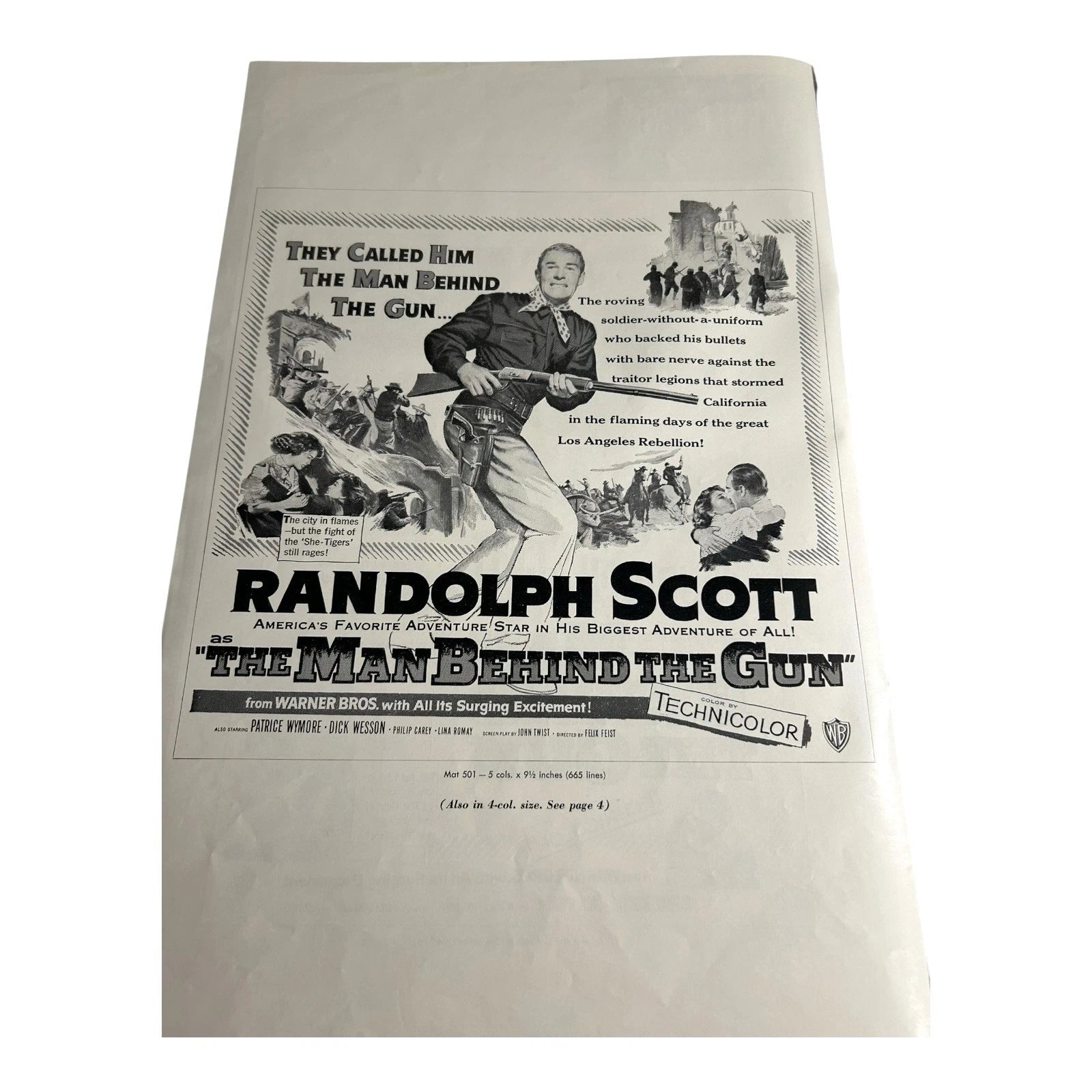 Vintage Movie Press Book Showmans Manual The Man Behind The Gun 1953
